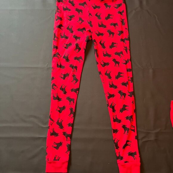 Leveret Moose Red Pajama Set Unisex Size 12 Slim - 0067 - Picture 3 of 4
